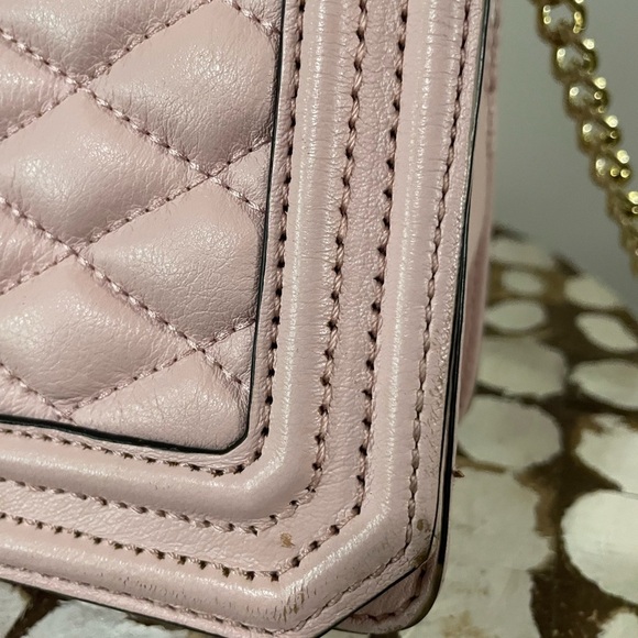 Rebecca Minkoff Women’s Love Quilted Leather Crossbody Purse Pink - Picture 3 of 12